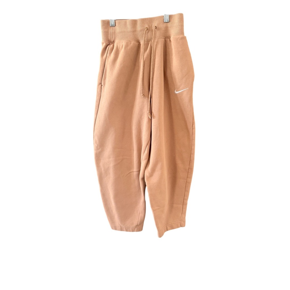 Nike Kids‎ Phoenix Fleece High Waisted Sweatpants Tan Beige XS CJ1820-200